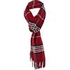 TigerTie Designer sciarpa - bordò rosso bianco grigio nero a scacchi - Cashmink