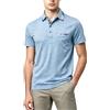 MakingDa Polo Shirt Uomo Maniche Corte Estate Tasca al Petto T Shirt Colletto a Scacchi Slim Fit Button Sport Basic Leggero Tennis Smart Tee Top Casual Estate Shirts Blu M