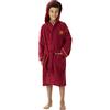 CTI Accappatoio da bambino con cappuccio, ricamato, 100% cotone, Harry Potter Red 6-8 anni, rosso, 6-8 Anni