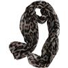 LEBOOBELL Donna leopardo stampa sciarpe Lady leggero sciarpa morbido crema solare scialli Vintage avvolgere sciallo marrone