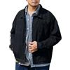 Generic Sport Jackets for Men Plus Size Trucker Denim Jacket Button Front Hooded Casual Long Sleeve Jean Coat Black Large