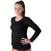 New Day intimo eccezionale Set da 3 Maglie Donna Manica Lunga Cotone Caldo, Maglietta Intima Termica | Con rifinitura in pizzo macramé o bordo in raso bianca o nera, Intimo termico femminile, T-Shirt maniche lunghe invernale