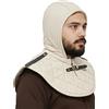 Lord of Battles Cuffia imbottita con cappuccio | Rinascimento medievale cotone imbottito Armatura collare cappuccio con cinghie pronto per i tuoi spalloni