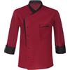 ranrann Giacca da Chef Unisex Uomo Maglietta da Cuoco Donna Uniforme da Lavoro Maglietta da Cucina Mensa Ristorante Hotel Camicia da Cameriere Borgogna XXL