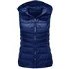 Cocila Gilet Casual Unisex Con Cerniera Tasca Allentata Giacca Senza Maniche Cappuccio Felpa Rossa Navy L Piumino Donna Primavera Trapuntata Donna Mezza Stagione Pelliccia Lunga Piumini