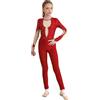 inhzoy Tuta Intera da Ginnastica Artistica Bambina Body da Danza Classica con Strass Abito da Pattinaggio Artistico Jumpsuit Sportivo da Allenamento Danza Yoga Dancewear Rosso 13-14 anni