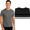 Leedya Confezione da 3 T Shirt Grigio-Grigio Chiaro-Nero Set Magliette Manica Corta 100% Cotone - Girocollo Classica per Tutti i Giorni (TG L 3 T Shirt Grigio-Grigio Chiaro-Nero)