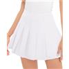 Wikoan Gonne da Donna Corte da Donna Elegante Gonna a Pieghe Gonna Corta Estiva con Fodera Interna,Bianco,M