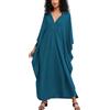 YOUKD Abito in Caftano da Donna, Stile Bohémien, Colore Solido, da Spiaggia, Taglia Unica, Taglia unica