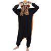 Simzoo Pigiama Intero con Animali per Adulti, Costume Cosplay di Procione Indumenti da Notte per Uomo Donna, Abbigliamento da Casa Unisex Intero