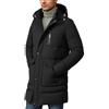 BIKETAFUWY Piumino Lungo Uomo Inverno Caldo Tinta unita Cappotto Lungo Uomo Pile Con Cappuccio Rimovibile Giacca Calda Trapuntata Giacche da Escursionismo Sci Giacca 3/4 Antivento Cappotti e Giacche Tasche