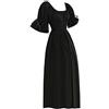 BOTCAM Abito rinascimentale abito vittoriano da donna costume a vita alta abiti medievali a maniche corte maxiabiti con lacci stile palazzo abito da sera costume da principessa abito da ballo vintage