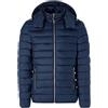 N+1 Piumino uomo 100 grammi giubbotto giaccone invernale taglie forti bomber giacca (XL - Blu)