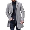 Generic Trench lungo da uomo, in misto lana, lunghezza intera, cappotto lungo da pisello inglese, giacca invernale calda, cappotto da lavoro, casual, elegante, vestibilità regolare, trench coat taglia M-3XL,