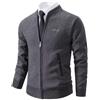 Shuanghao Uomo Giacca Cardigan Magliaone di Felpato Cardigan Casual Maglioni Zip Abbigliamento Primaverile Autunno Invernale Calda Morbida Elegante Outwear Tops per Uomo Grigio M(Collare Baseball)
