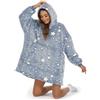 O³ Coperta con cappuccio XL UNISEX - Plaid con maniche indossabile in pile, Felpa oversize donna, Blanket hoodie - Confortevole e morbido: Perfetto per le notti invernali sul divano