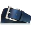almela | Cintura uomo e donna | Vera Pelle | Larghezza 4 cm | 40 mm | Cuoio | Unisex | Cinturino - Cinghia | leather belt, Blu - 40mm, 115