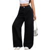 OYICAI Jeans larghi da donna, a gamba larga, stile vintage, anni '90, stile hip hop, E10 Nero, S