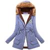 ShangSRS Cappotto invernale da donna Pelliccia Faux Giacca Parka con cappuccio in pelliccia Cardigan Lungo Elegante Trench Jacket Outwear (Cielo Blu, XL)