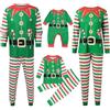Berimaterry Set di pigiami natalizi a tema elfo per adulti e famiglia, coordinati, pigiami natalizi, outfit da notte, loungewear, PJs, festa di Natale, festa delle vacanze, pigiami da notte, Verde, M