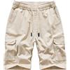 MakingDa Cotone Pantaloni Cargo Uomo Estivi Coulisse Vita Elasticizzata Tasca Utility Slim Fit Corsa Marcia Trekking Campeggio Bermuda Leggero Classico Sportivo Vacanza Spiaggia Short Avorio XL