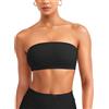ZAAYO - Reggiseno a fascia senza spalline da donna, bustier senza ferretto, top a tubino senza spalline, senza cuciture, con strisce in silicone antiscivolo, Nero , S