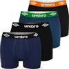 Umbro Boxer Uomo Cotone 4 Pezzi M - Mutande in Cotone Elasticizzato, Intimo Maschile Multicolore