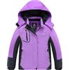 Wantdo Montagna Giacca Sci Bambina Impermeabile Giubbotto | 10000mm Impermeabile, Traspirante, Antivento, Fodera in pile, Cappuccio rimovibile, 3 Tasche con zip, Snowboard, Sci &Outdoor