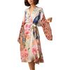 YOUKD Abito estivo lungo da donna in caftano maxi bohemien da spiaggia coprente veste capiente Kimono taglia unica, Peacock Flower, Taglia unica