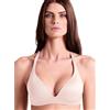 LORMAR Reggiseno Senza Ferretto Imbottito Shine 1430 Coppe Supersoft Preformate, Microfibra Effetto Seta con Spalline Incrociabili - Talco Shine, 3C