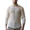 each women Maglietta da Uomo in Maglia Trasparente Maglietta Sexy a Rete con Maniche Lunghe a Maniche Lunghe