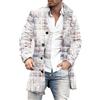 Generico Cappotto Uomo Invernale Elegante Soprabito Media Lunga Sottile Imbottito Leggero Monopetto Trench Giaccone Business Casual Nero Pesante Pea Coat Greatcoat Slim Fit Caldo Vintage Giubbotto