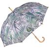 PERLETTI Ombrello Lungo Donna Pioggia Ecosostenibile Tessuto Riciclato Apertura Automatica - Manico in Legno Biodegradabile - Ombrello Classico Antivento Ecologico - Diametro 102 cm (Kenzia)