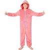 SPONGEBOB SQUAREPANTS Tuta Intera Bambina e Bambino 5-14 Anni, Zippato Pigiama Intero Pile con Cappuccio, Regalo Ragazza (13-14 Anni, Rosa)