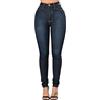 ZH8FCHAN da Donna Imitazione A Vita Alta Jeans Stretti Pantalone Elasticizzati Vita Bassa Sexy Jeans Leggins Stretti Pantaloni Push Up Moda Elastici Matita Pantaloni Jeans Donna Vita Alta Elasticizzati