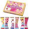 United Oddsocks, Cake Box, Scatola di 6 calzini spaiati per le signore, EU 36-42