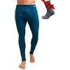 Merino.tech Pantaloni Termici Lana Merino Uomo Intimo + Calzini (Medium, 250 Deep Teal)