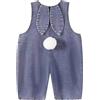 Generico Salopette Jeans Bambino Bambina 3 Mesi-6 Anni con Orecchie da Coniglio e Coda in Morbido Costume Mascotte Coniglio Pasquale Costumi Divertenti Elegante Casual per Carnevale Halloween Festa,Blu,104