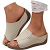 Lggwunsi Ciabatte Donna Estive Ortopediche Eleganti Comode Ciabatta Mare con Zeppa Casual Leggeri Sandali Pantofole Punta Aperta Antiscivolo Ciabattina Elegante da Casa Spiaggia Piscina Scarpa da Passeggio