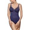 Selente MySecret Shapingbody (Made in EU) body sagomante con ferretto e rete per il bucato esclusiva, Blu scuro a strisce non imbottite, taglia 90C