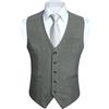 HISDERN Gilet Da Abito Da Uomo Formale Matrimonio Tinta Unita Classico Elegante Senza Maniche Casual Cerimonia Cotone Panciotto XS-4XL
