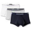 Emporio Armani 3-Pack Boxer Pure Cotton, Boxer, Uomo, Grigio (White/Melgrey/Marine), S