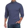 QIXING Maglia intima termica da uomo a maniche lunghe a collo alto termica invernale calda per uomo top strato base, blu navy, L