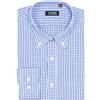 Coveri Camicia classica a quadri in puro cotone con button down, Azzurro XL