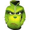 Baruler Halloween Natale Green Fur Monster Grinch 3D Maglione Stampa Digitale Felpa Con Cappuccio