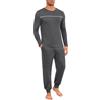 Marvmys Pigiama da Uomo Invernale Cotone Maniche Lunghe Girocollo Pigiamas Casual Leggero Due Pezzi