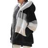 Peuignao Cappotto Pelliccia Sintetica Donna Giacca Pile Donna con Cappuccio Termica Felpata Sherpa Fleece Jacket Donna Invernale Giubbotto Peloso Giacche Pile Felpate Teddy Giacca Orsetto Pelosa Donna Nero S