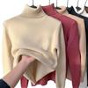 JOCCOS Maglia invernale in pile spesso lavorato a maglia, maglione a collo alto spesso casual da donna maglione morbido termico sottile