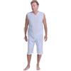 FERRUCCI COMFORT Pigiama Sanitario tutone Smanicato Estivo in Cotone con Pantalone Corto - 9008/7 - Adatto agli Anziani - Realizzato in Italia (XS, Azzurro)