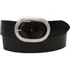 AnnaMatoni Cintura da donna in pelle bovina con fibbia ovale, larghezza 4 cm, in vera pelle bovina, Nero 790, TW115